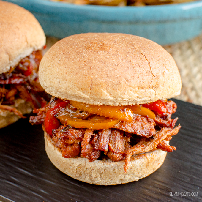 Low Syn Slow Cooker Pulled Pork Sandwich Slimming Eats Weight