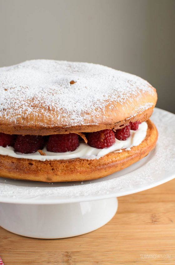 Low Syn Raspberry and Lemon Sponge Cake Slimming Eats Slimming