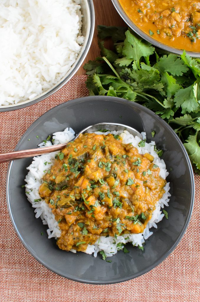 Aubergine, Courgette, Sweet Potato and Lentil Curry Slimming Eats