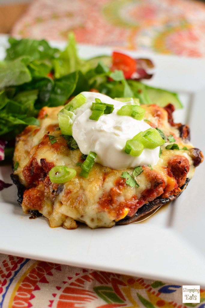 Turkey Chilli Stuffed Portobello Mushroom Slimming Eats
