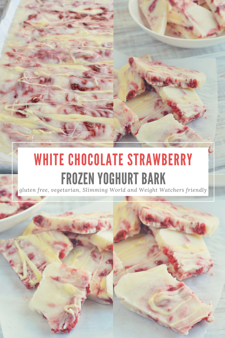 White Chocolate Strawberry Frozen Yoghurt Bark Slimming Eats Weight