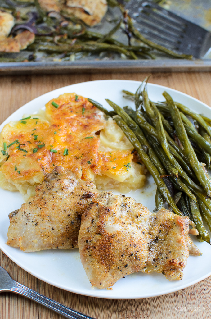 Syn Free Garlic Chicken and French Bean Tray Bake Slimming Eats