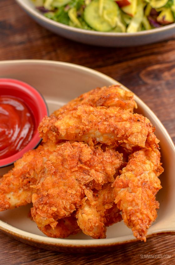 Crispy Air Fryer Potato Chip Chicken Goujons Slimming World