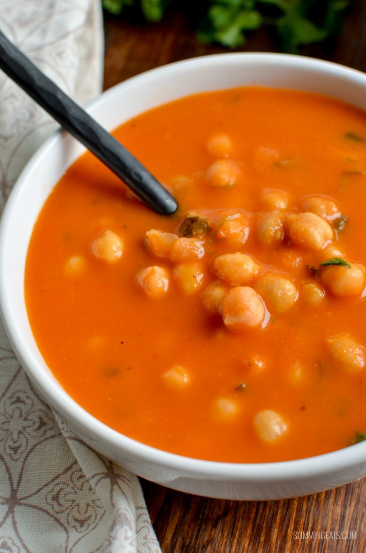 Easy Syn Free Chickpea and Tomato Soup Slimming Eats