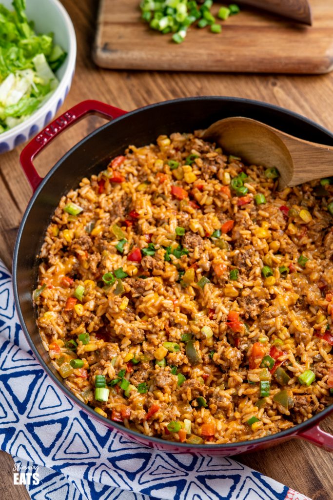 One Pot Taco Beef Rice Skillet | Slimming Eats Recipes