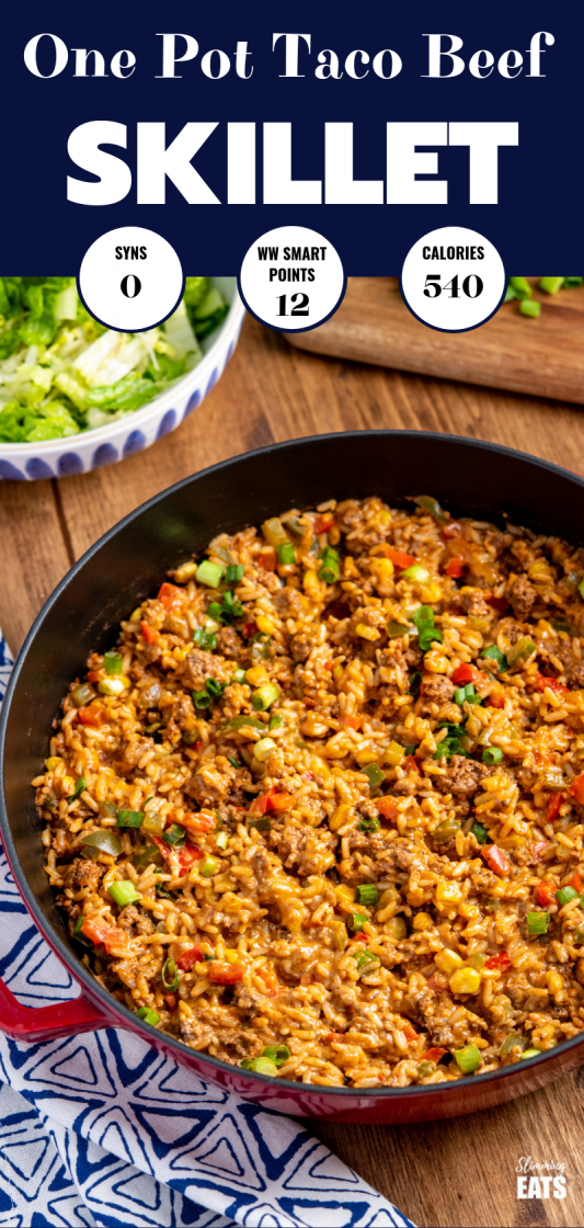 One Pot Taco Beef Rice Skillet Slimming Eats Recipes
