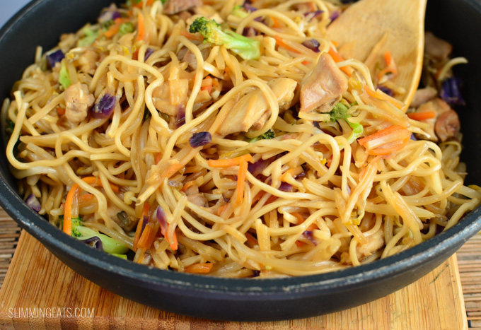 Slimming Eats yakitori chicken and noodles - gluten free, dairy free, Slimming Eats and Weight Watchers friendly