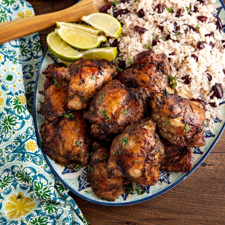 Jamaican Jerk Chicken with Rice and Peas