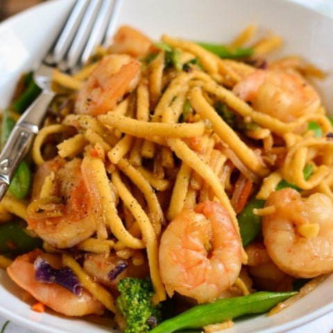 Ginger and Garlic Shrimps with Noodles