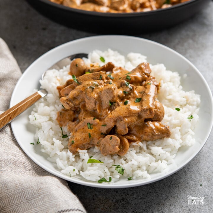 Easy homemade Lighter Beef Stroganoff