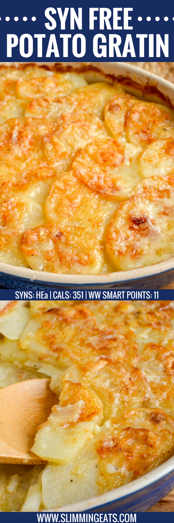 Everyone one loves a cheesy garlicky Potato Gratin and this one will not disappoint. It ticks every box and is truly scrumptious. gluten free, vegetarian, Slimming World and Weight Watchers friendly | www.slimmingeats.com