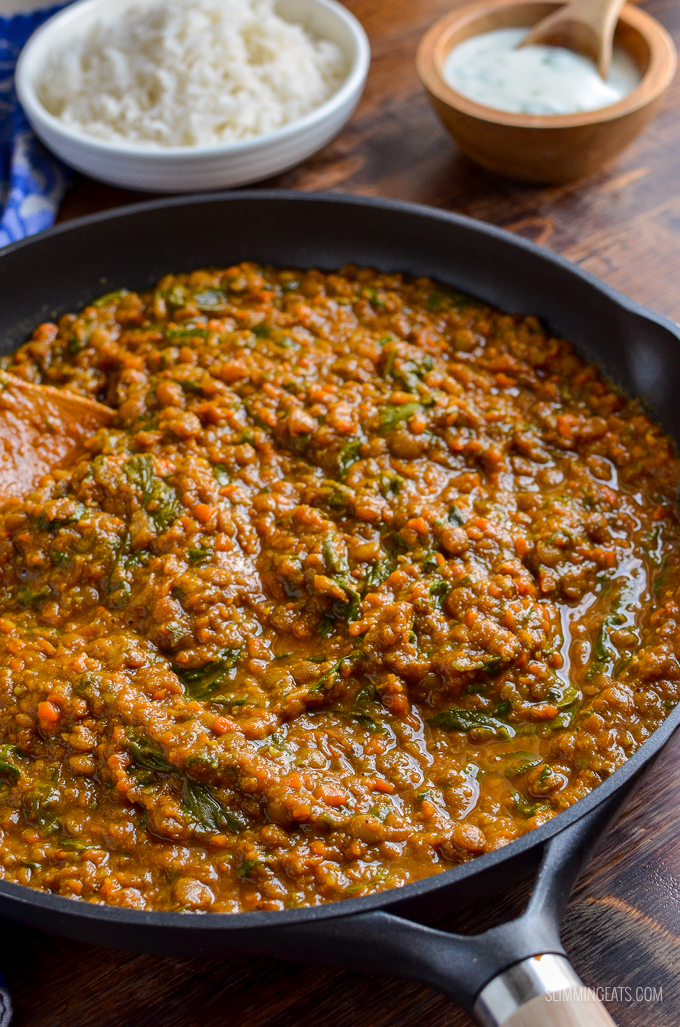 Delicious Spicy Lentils and Spinach - a perfect meal for those meatless mondays. Even the non vegetarians, will love this recipe. | gluten free, dairy free, Vegan, Instant Pot, Slimming Eats, Weight Watchers friendly