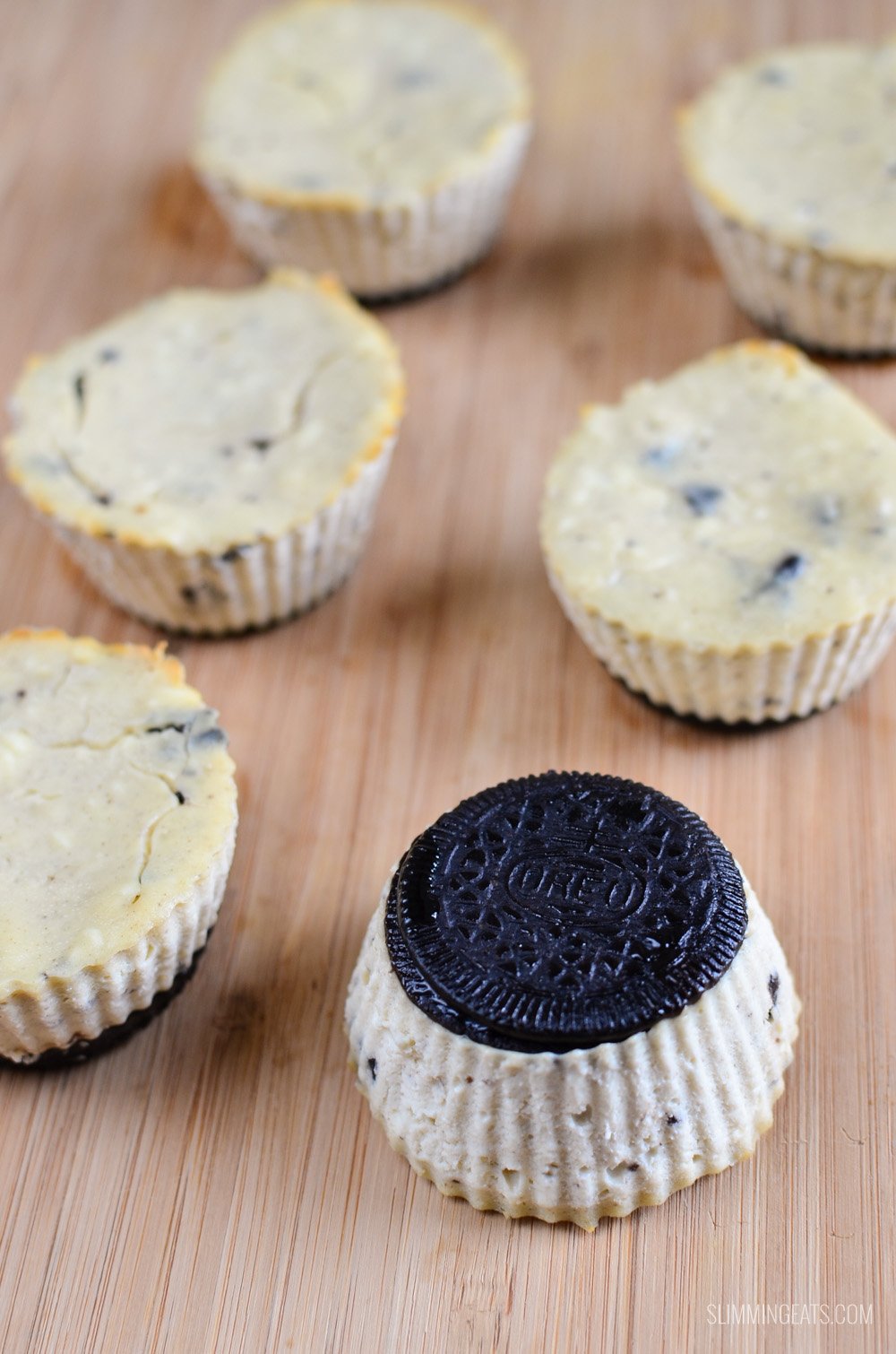 Slimming Eats Mini Oreo Baked Cheesecakes - vegetarian, Slimming Eats and Weight Watchers friendly