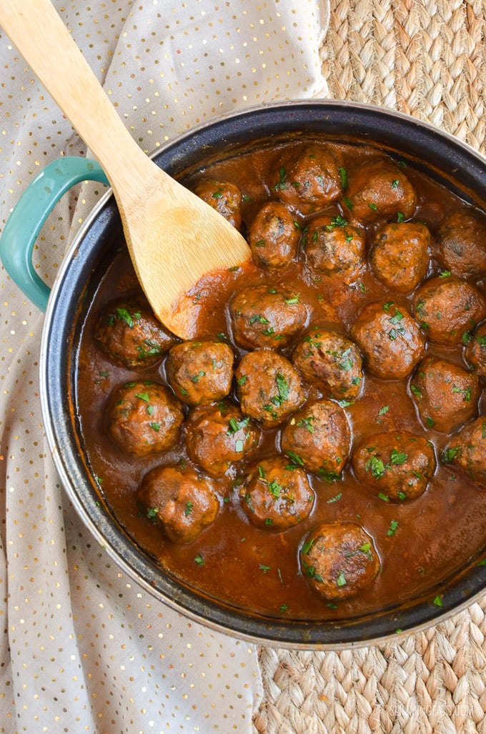 Slimming Eats Mushroom and Parmesan Chicken Meatballs in Rich Onion Gravy - gluten free, Slimming Eats and Weight Watchers friendly