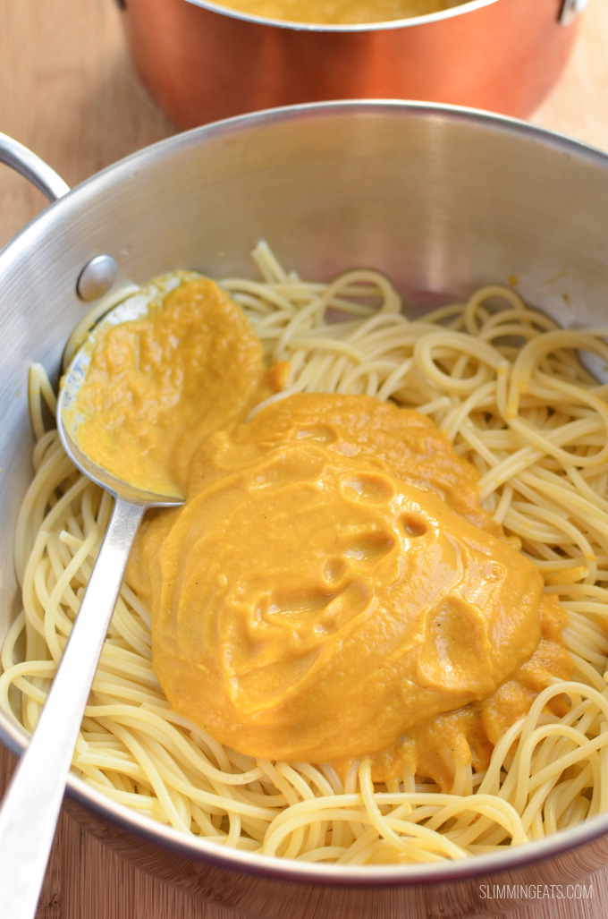 Slimming Eats Spaghetti with a Roasted Butternut Squash Sauce - gluten free, vegetarian, Slimming Eats and Weight Watchers friendly