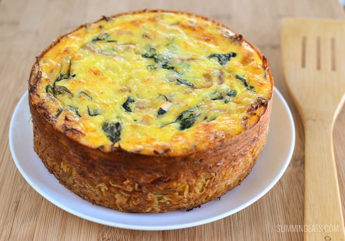 Slimming Eats Chicken and Spinach Quiche - gluten free, Slimming Eats and Weight Watchers friendly