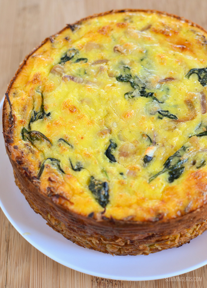 Slimming Eats Chicken and Spinach Quiche - gluten free, Slimming Eats and Weight Watchers friendly