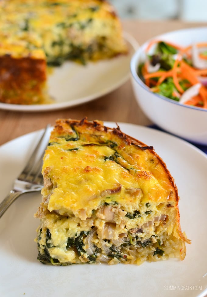 Slimming Eats Chicken and Spinach Quiche - gluten free, Slimming Eats and Weight Watchers friendly