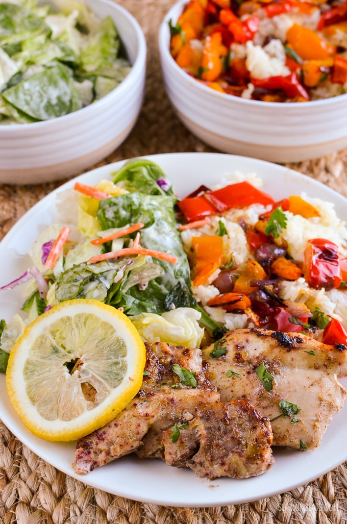 Slimming Eats Syn Free Lebanese Chicken with Roasted Peppers and Rice - gluten free, Slimming World and Weight Watchers friendly