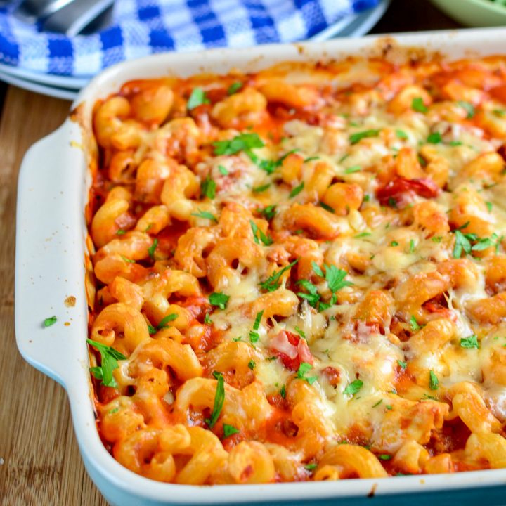 Chicken, Bacon and Tomato Pasta Bake - Slimming Friendly