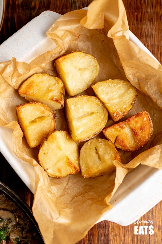 Creamy Garlic Mushrooms with Roasted Jacket Potatoes Slimming Eats