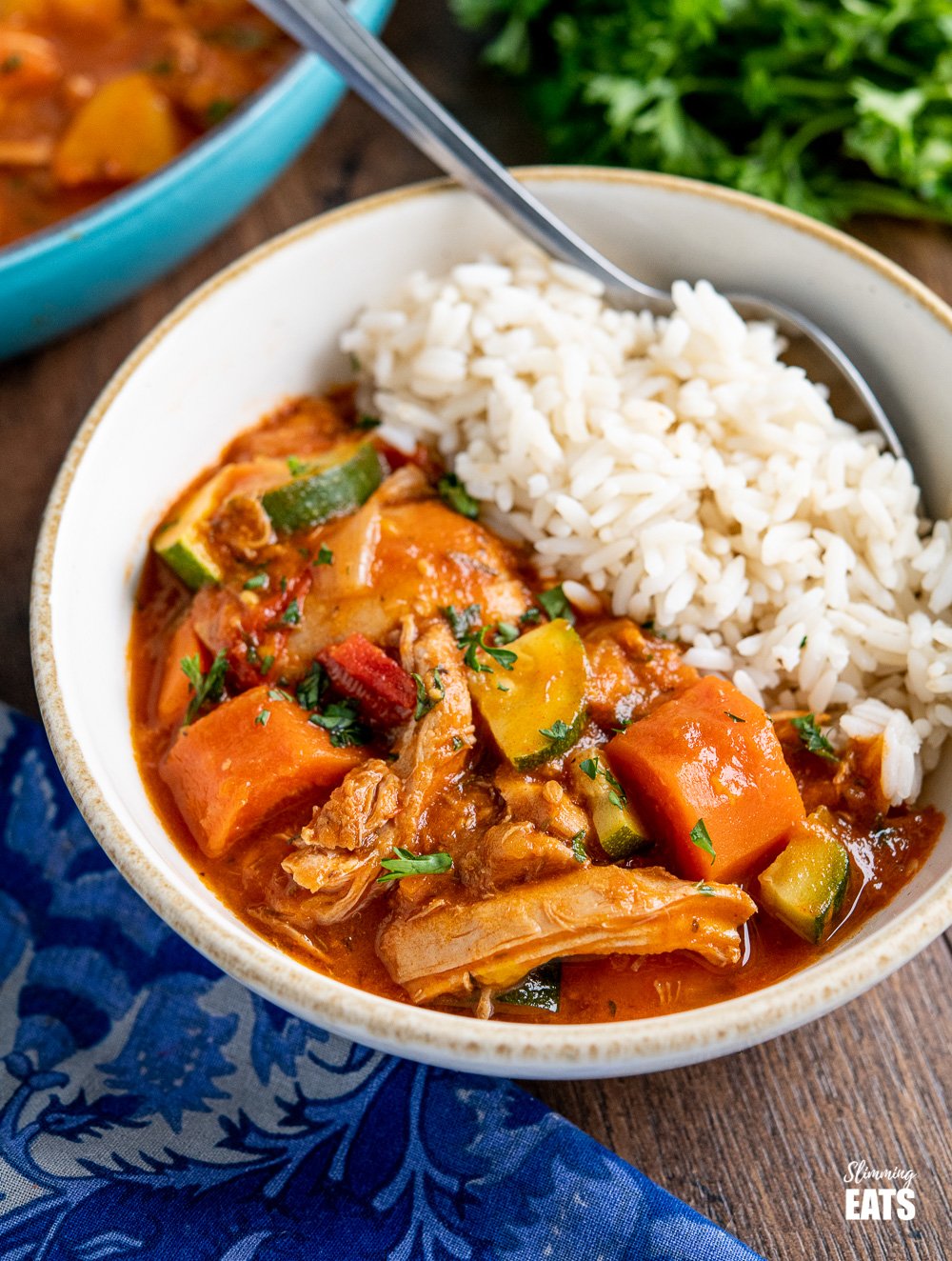 close up of smoked paprika chicken casserole 