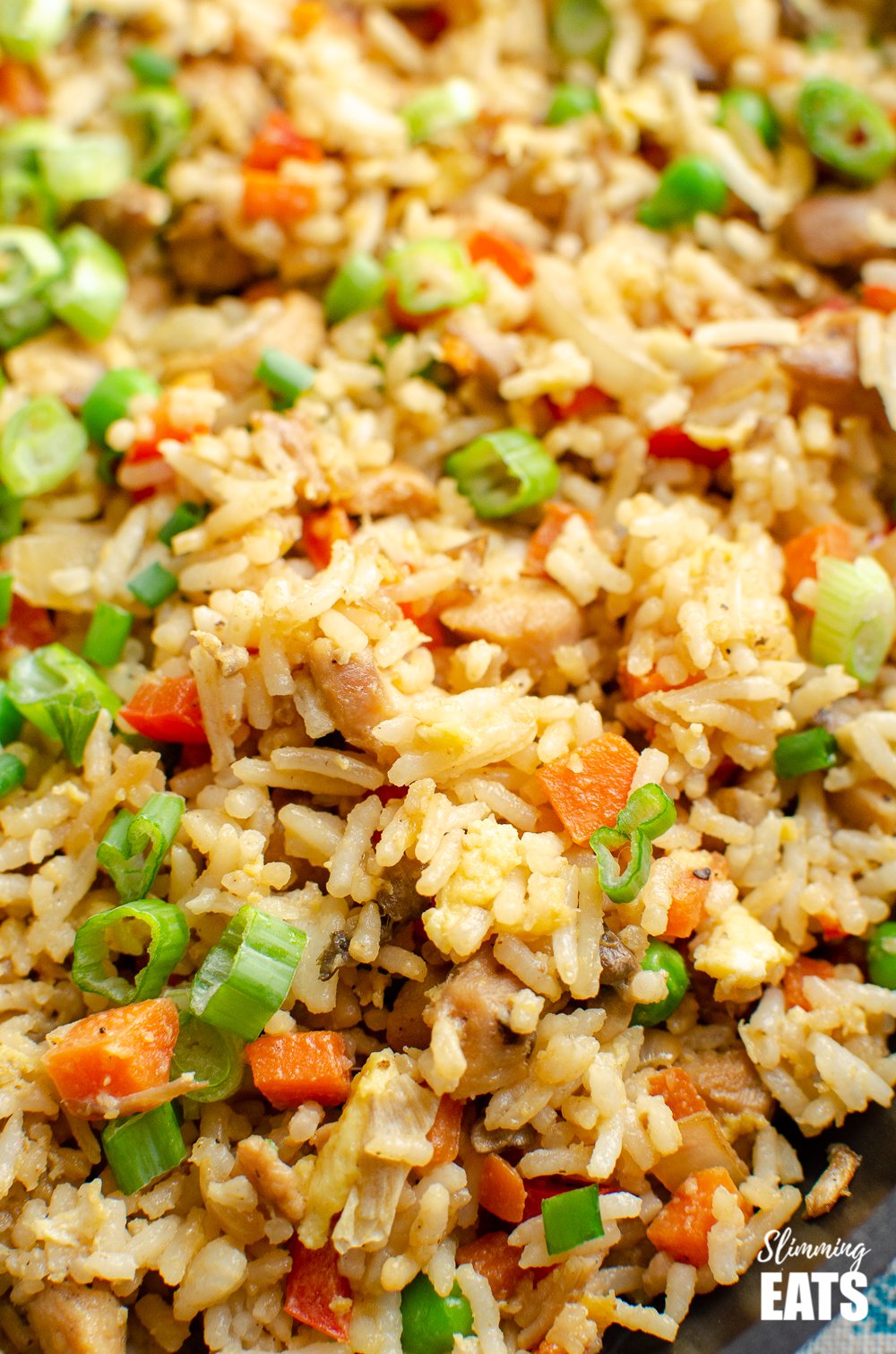 close up of chicken fried rice