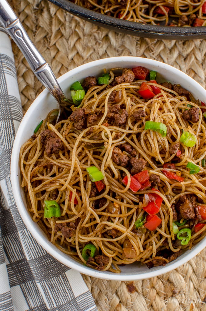 Slimming Eats Chilli Beef Noodles - gluten free, dairy free, Slimming Eats and weight watchers friendly