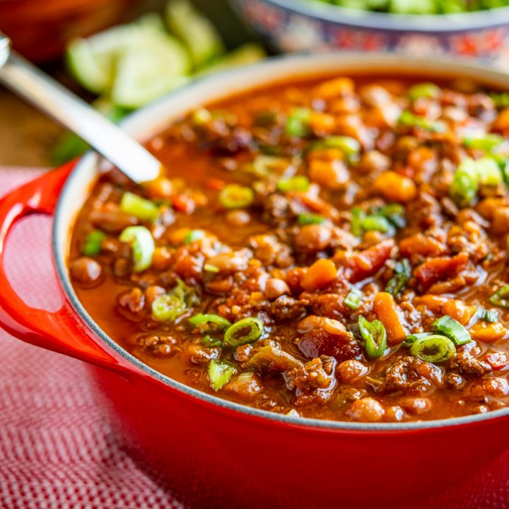 Beef and Six Bean Chilli (Stove Top, Instant Pot and Slow Cooker)