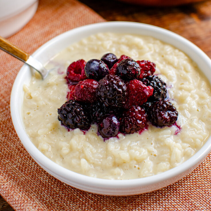 Creamy Vanilla Rice Pudding (Stove Top or Pressure Cooker)