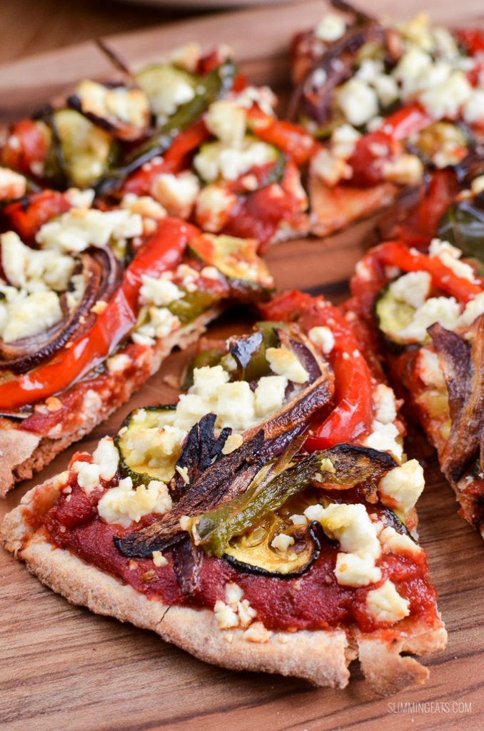 Roasted Vegetable Feta Pizza Slimming Eats Slimming recipes