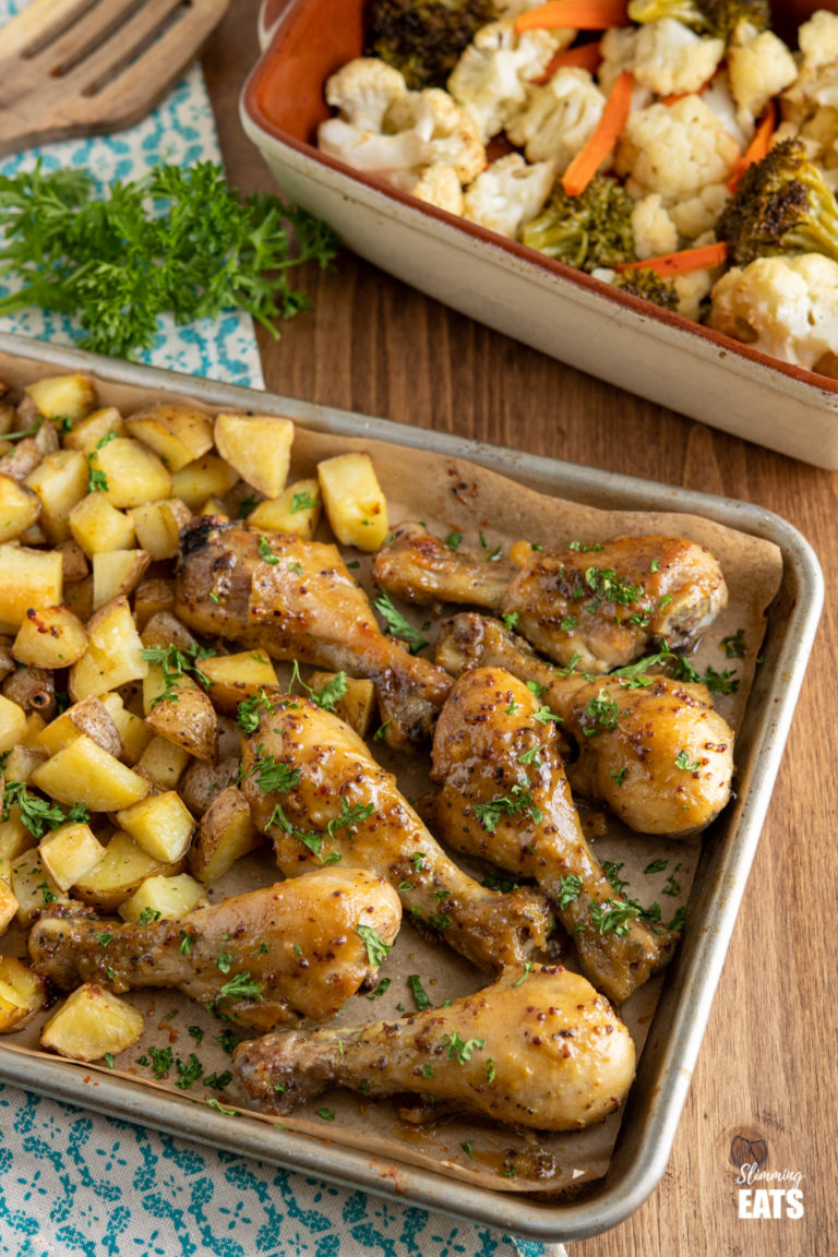 Honey and Mustard Chicken Tray Bake Slimming Eats Recipes