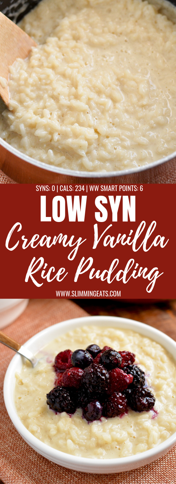 Low Syn Creamy Vanilla Rice Pudding Slimming Eats Slimming World