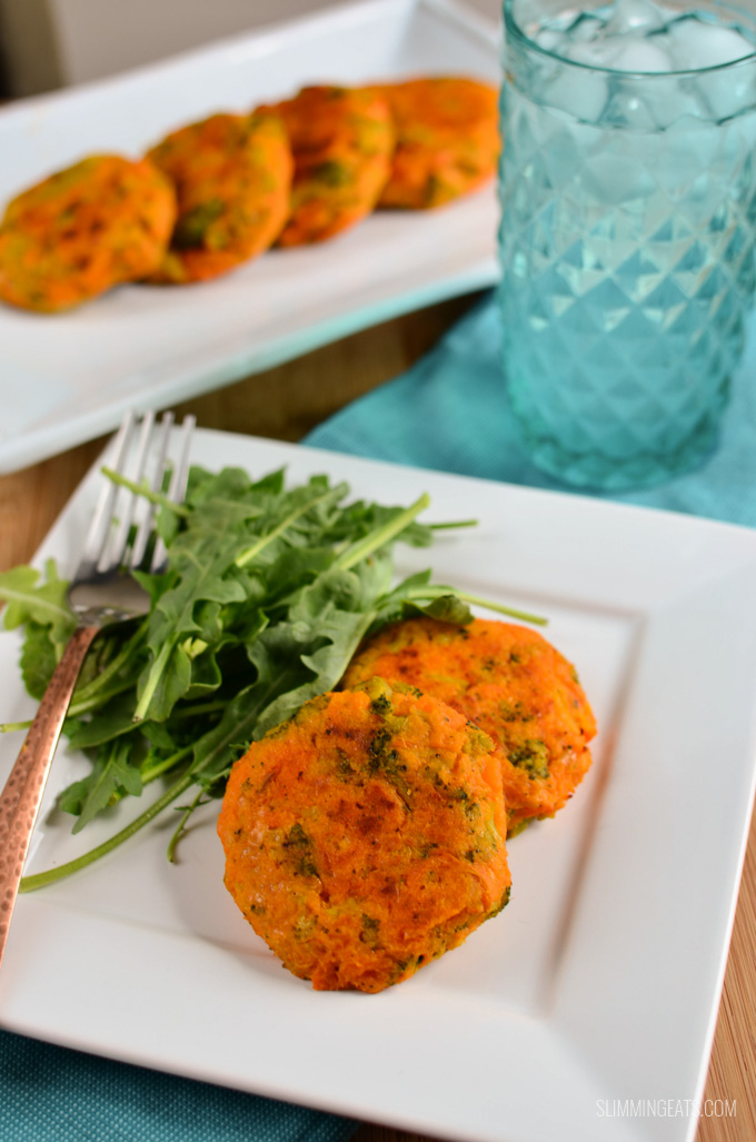 Slimming Eats Sweet Potato, Broccoli and Cheddar Patties - gluten free, vegetarian, Slimming World and Weight Watchers friendly