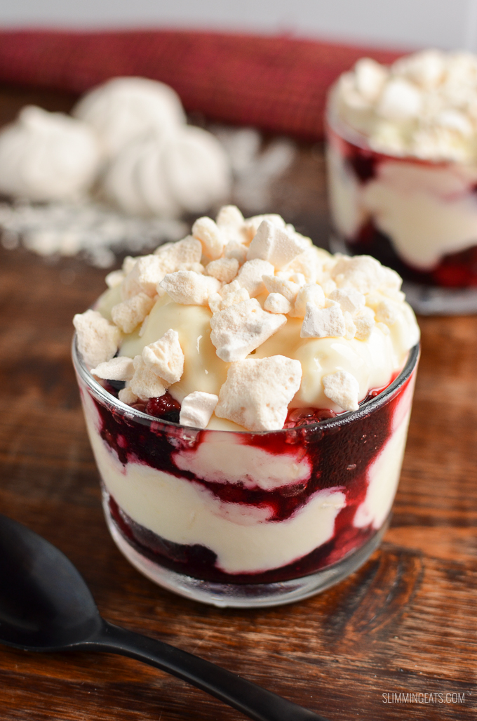 Mixed Berry Eton Mess is the Ultimate Dessert with layers of delicious juicy berries, yoghurt and meringue. | gluten free, vegetarian, Slimming Eats and Weight Watcher friendly