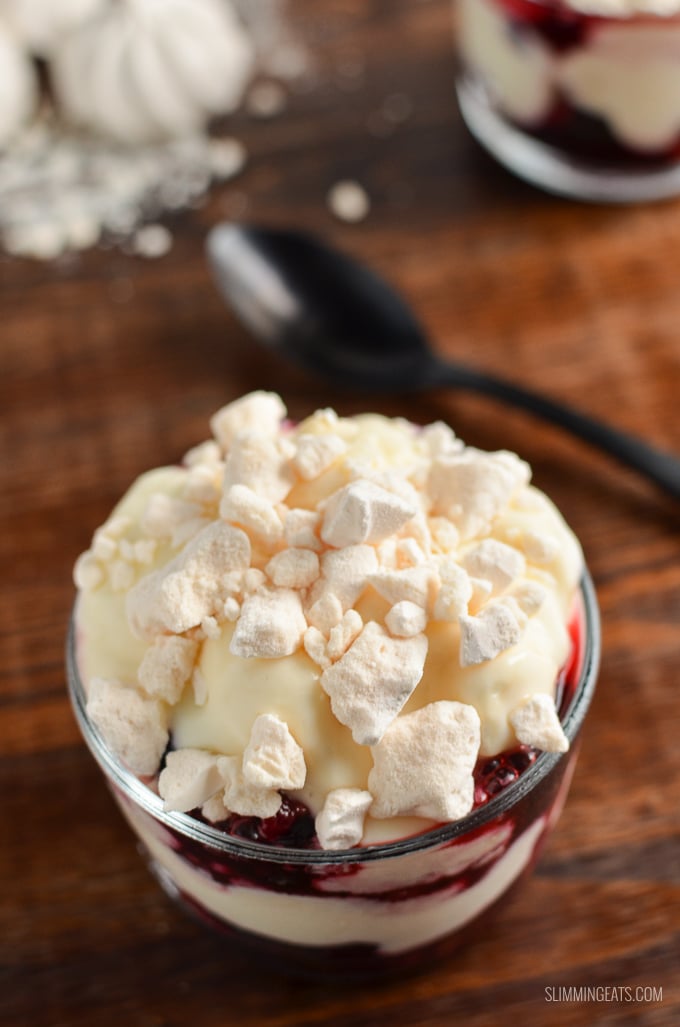 Mixed Berry Eton Mess is the Ultimate Dessert with layers of delicious juicy berries, yoghurt and meringue. | gluten free, vegetarian, Slimming Eats and Weight Watcher friendly