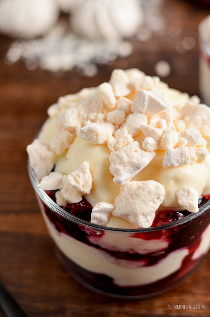 Mixed Berry Eton Mess is the Ultimate Low Syn Dessert with layers of delicious juicy berries, yoghurt and meringue. | gluten free, vegetarian, Slimming World and Weight Watcher friendly