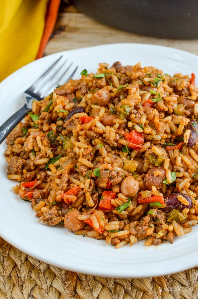Slimming Eats Spicy Beef, Beans and Rice - gluten free, dairy free, Slimming Eats and Weight Watchers friendly