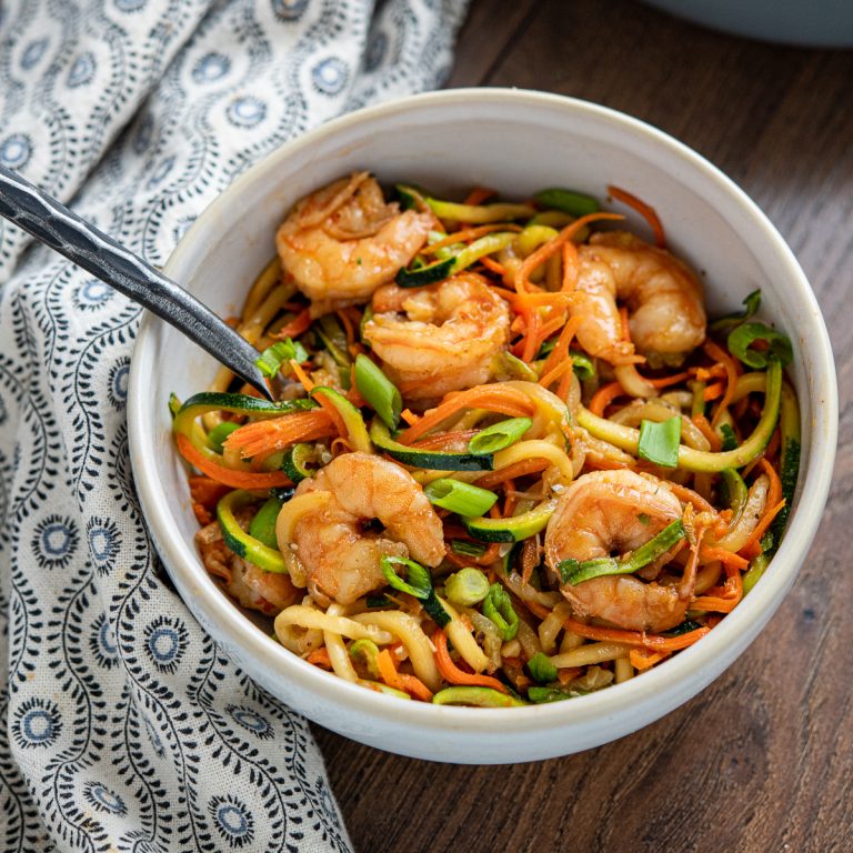 Quick Sweet Chilli Prawns with Vegetable Noodles Slimming Eats