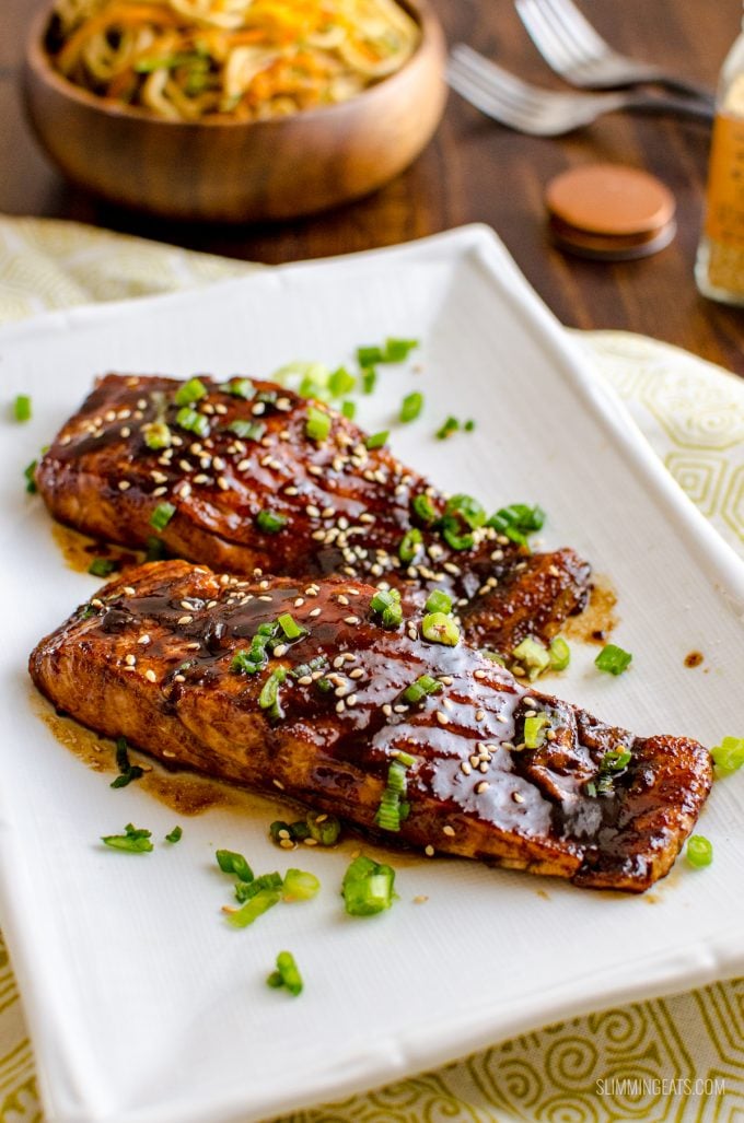 Love Salmon? This Teriyaki Salmon with Noodles is a simple delicious dish that the whole family will enjoy. Dairy Free, Slimming Eats and Weight Watchers friendly | www.slimmingeats.com Love Salmon? This Teriyaki Salmon with Noodles is a simple delicious dish that the whole family will enjoy. Dairy Free, Slimming Eats and Weight Watchers friendly | www.slimmingeats.com