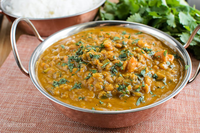 Slimming Eats Aubergine, Courgette, Sweet Potato and Lentil Curry - gluten free, dairy free, vegetarian, Slimming and Weight Watchers friendly -