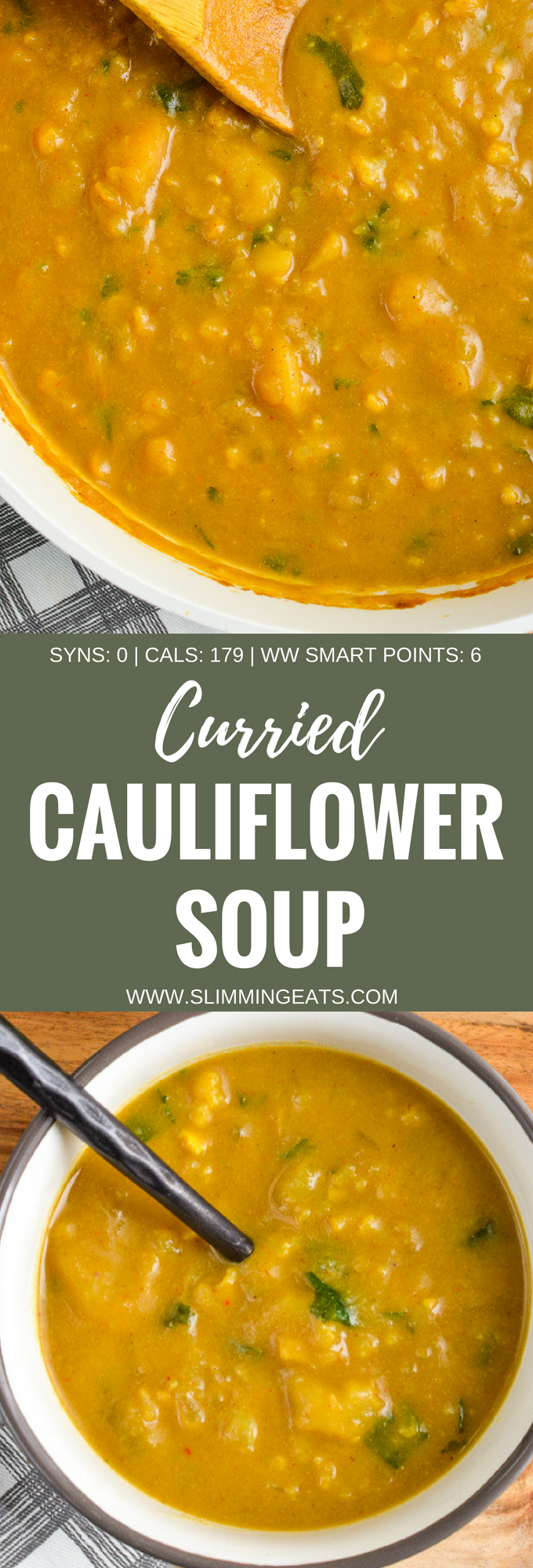 Slimming Eats Syn Free Curried Cauliflower Soup - gluten free, dairy free, vegan, Slimming World and Weight Watchers friendly