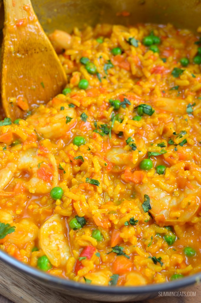 Slimming Eats Spicy Prawn and Vegetable Risotto - gluten free, dairy free, Slimming Eats and Weight Watchers friendly