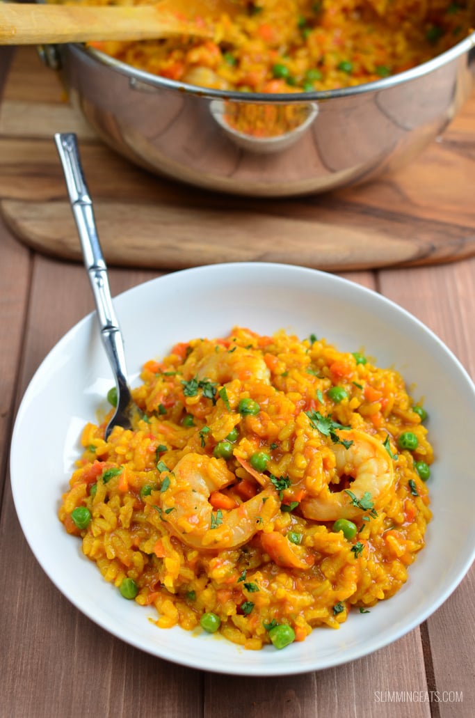 Slimming Eats Spicy Prawn and Vegetable Risotto - gluten free, dairy free, Slimming Eats and Weight Watchers friendly