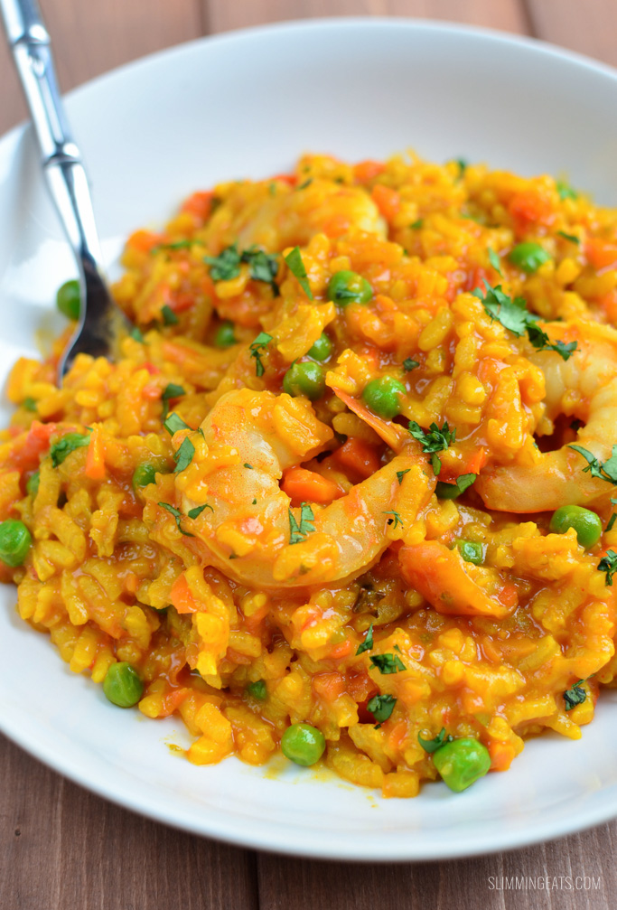 Slimming Eats Spicy Prawn and Vegetable Risotto - gluten free, dairy free, Slimming World and Weight Watchers friendly