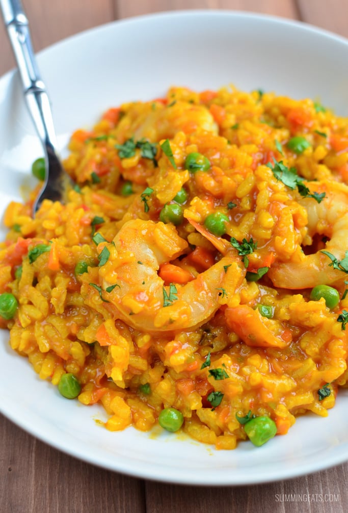 Slimming Eats Spicy Prawn and Vegetable Risotto - gluten free, dairy free, Slimming Eats and Weight Watchers friendly