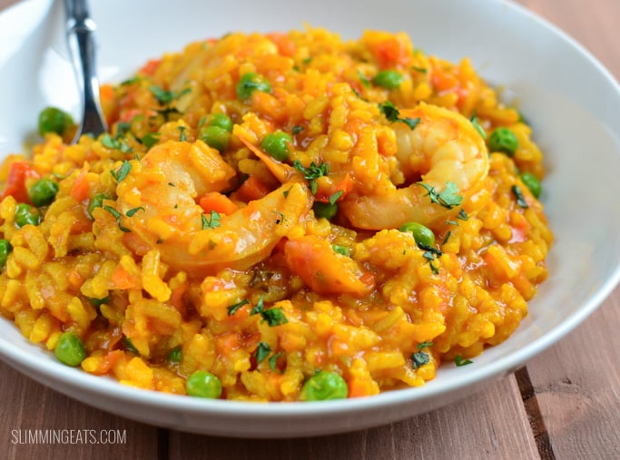 Slimming Eats Spicy Prawn and Vegetable Risotto - gluten free, dairy free, Slimming Eats and Weight Watchers friendly