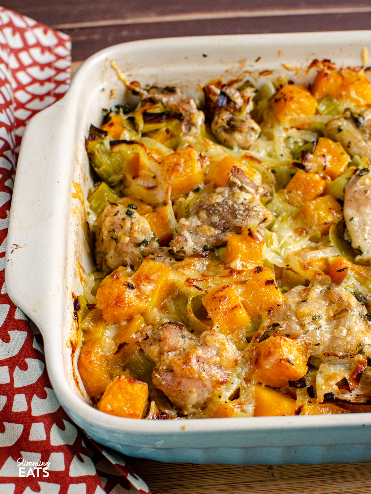 Chicken, Leek and Butternut Squash Bake Slimming Eats