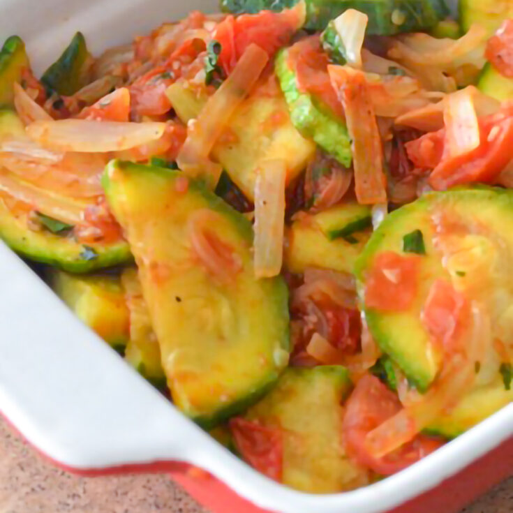 Mayan Heirloom Squash with Tomatoes and Basil