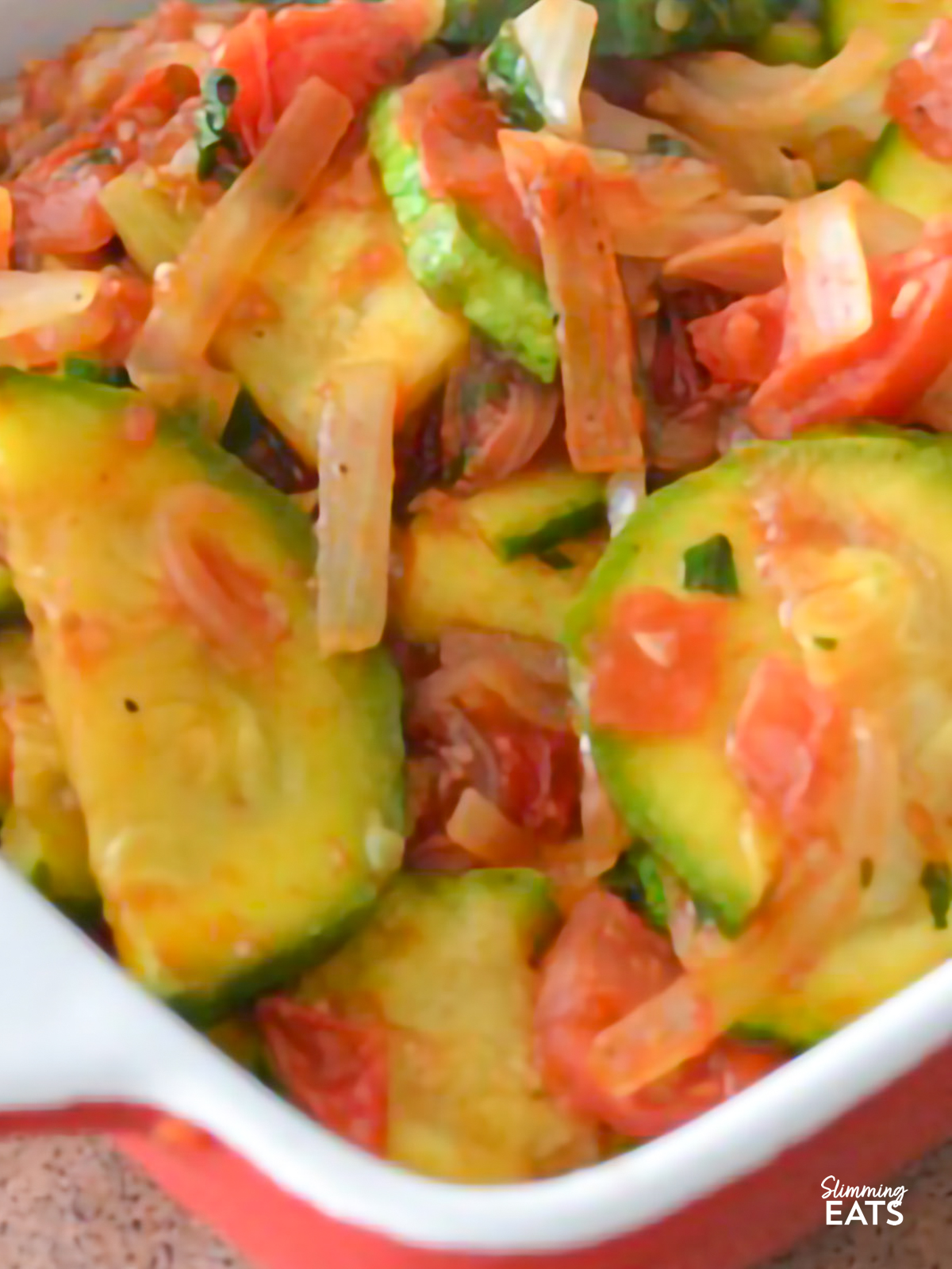 close up of Mayan Heirloom Squash with Tomatoes and Basil in a dish